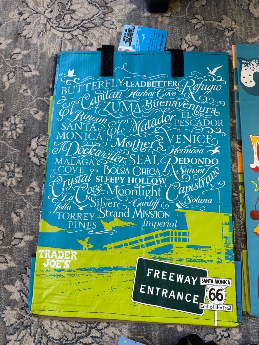 NWT 5 Trader Joe's Reusable Tote Bag Set — Colorful State & Camp Designs - Picture 5 of 12